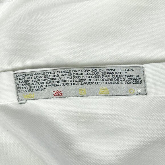 WM H Leishman Dress Shirt Mens 15.5 White Cotton Blend Long Sleeves Barrel Cuffs - Picture 10 of 10